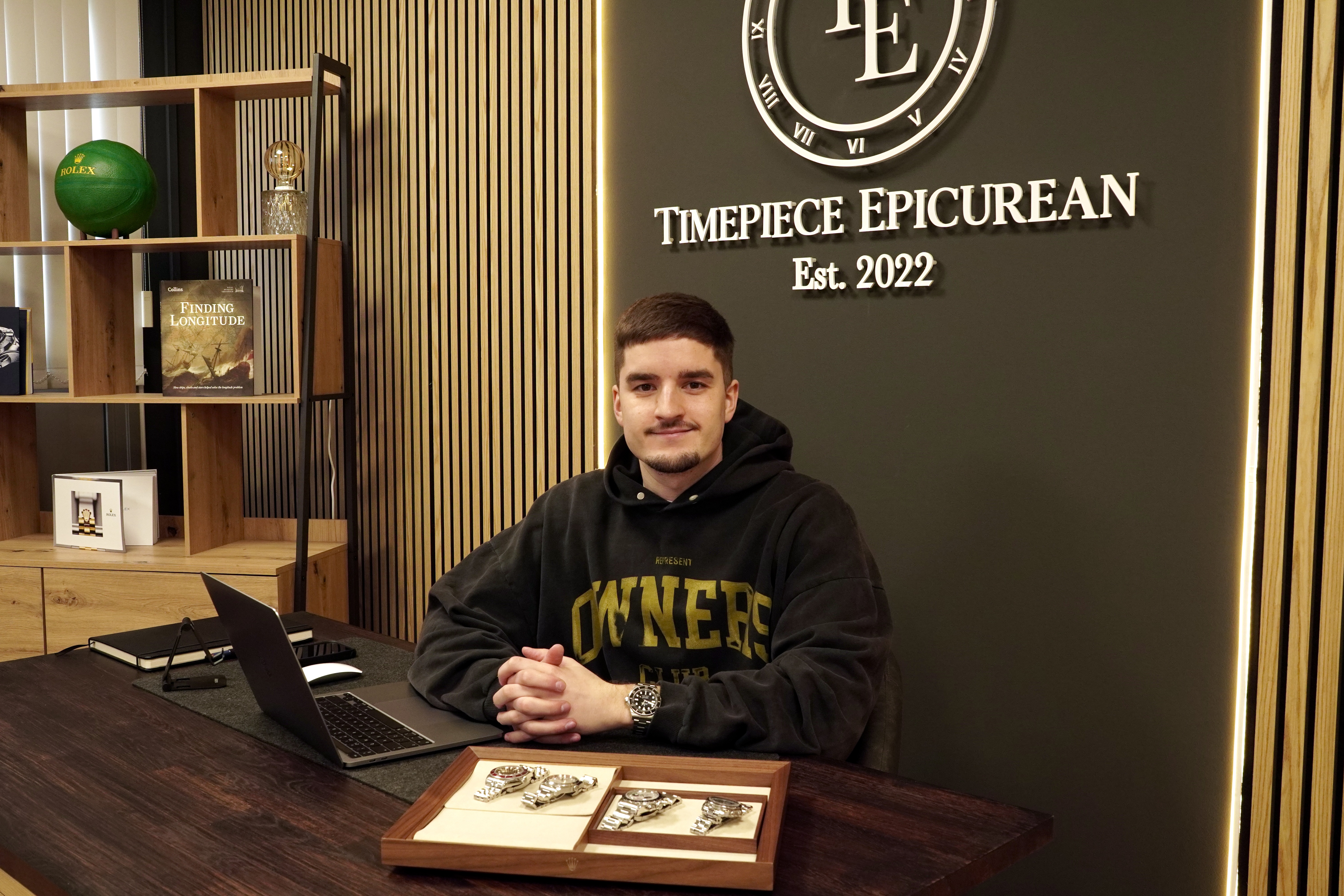 Martyn Kandrotas inspecting a luxury watch