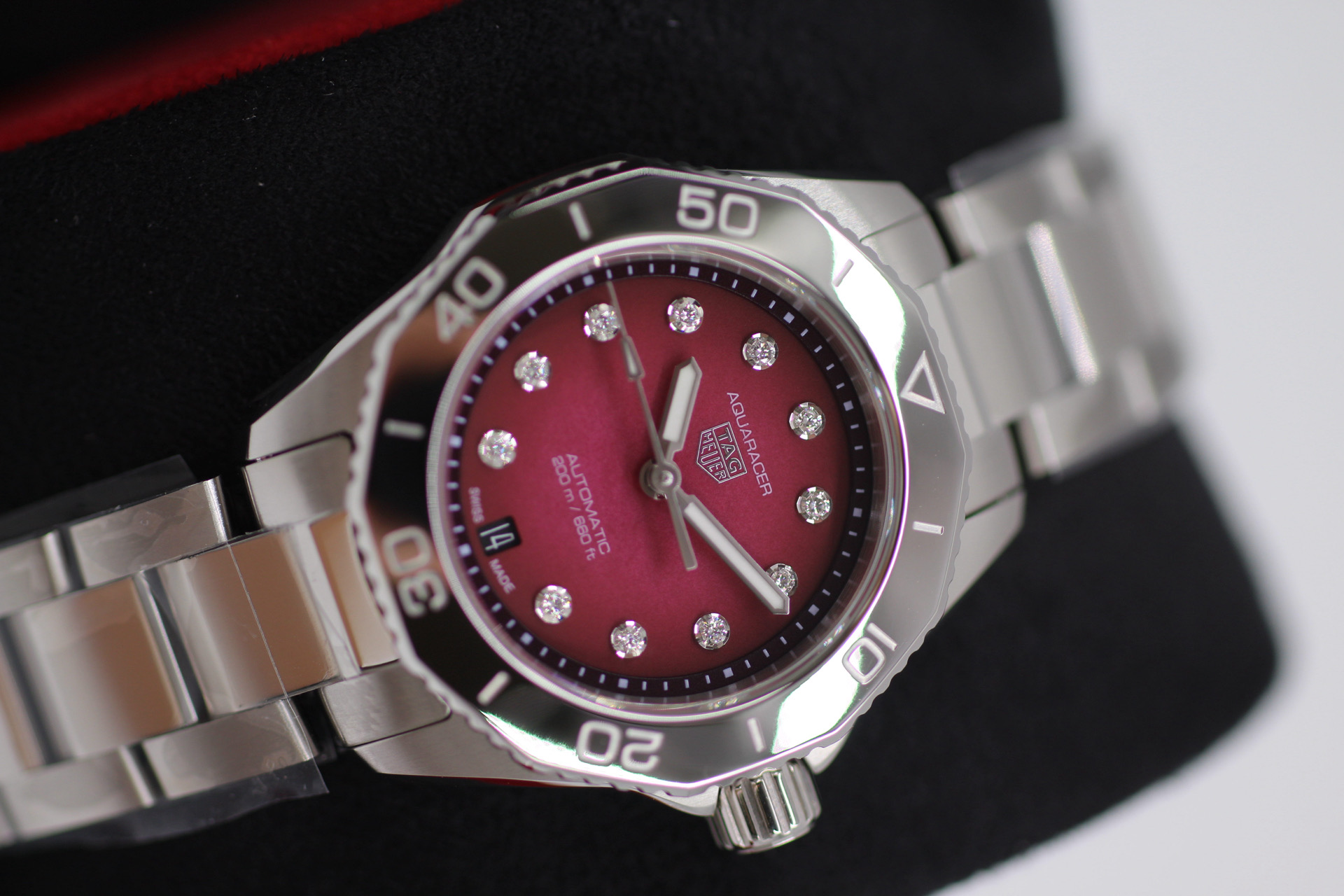 TAG Heuer Ladies Aquaracer Red Diamond Dot 30mm WBP2414.BA0622