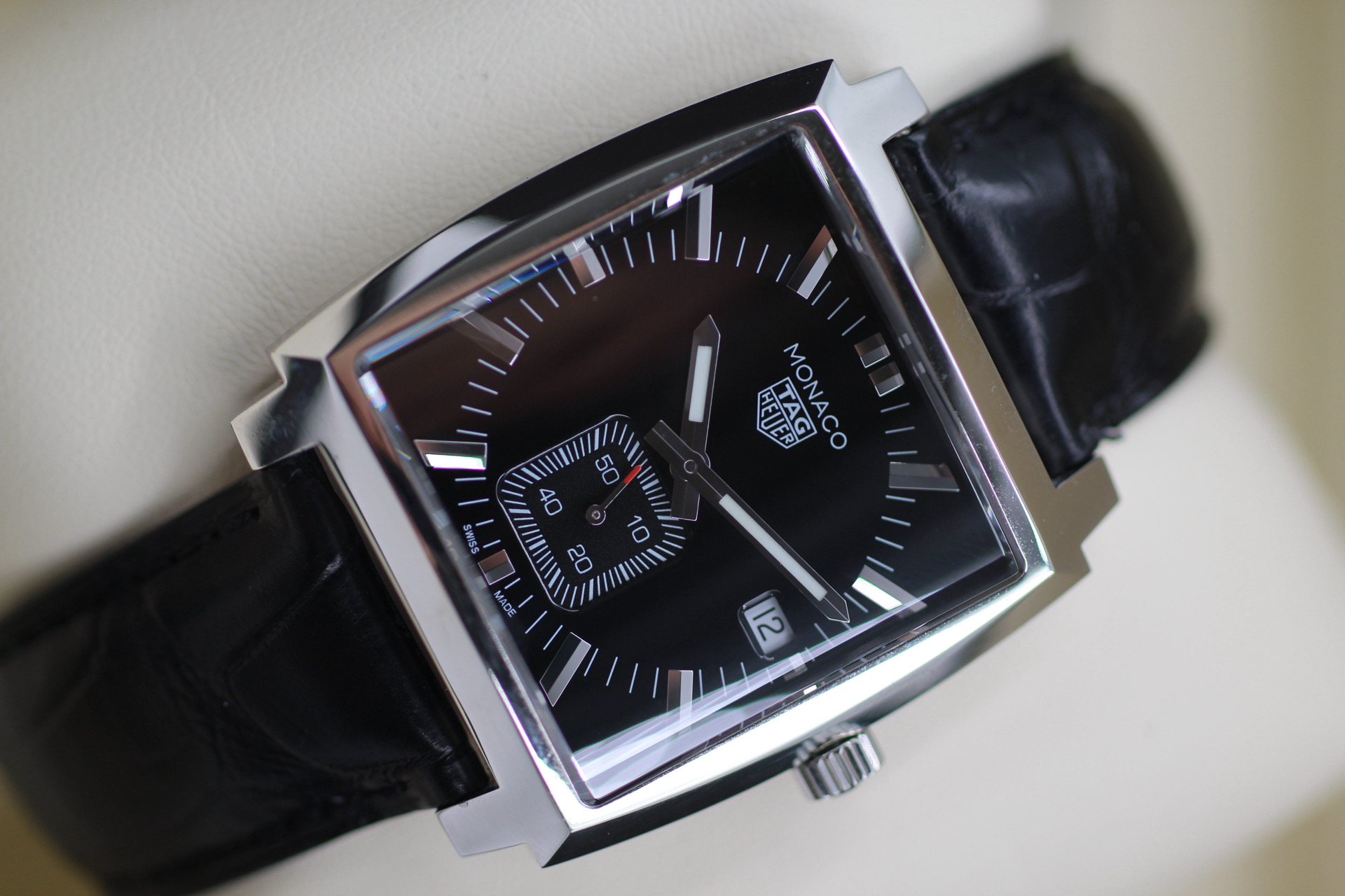 TAG Heuer Monaco Black 37mm WAW131A.FC6177 previously sold timepiece