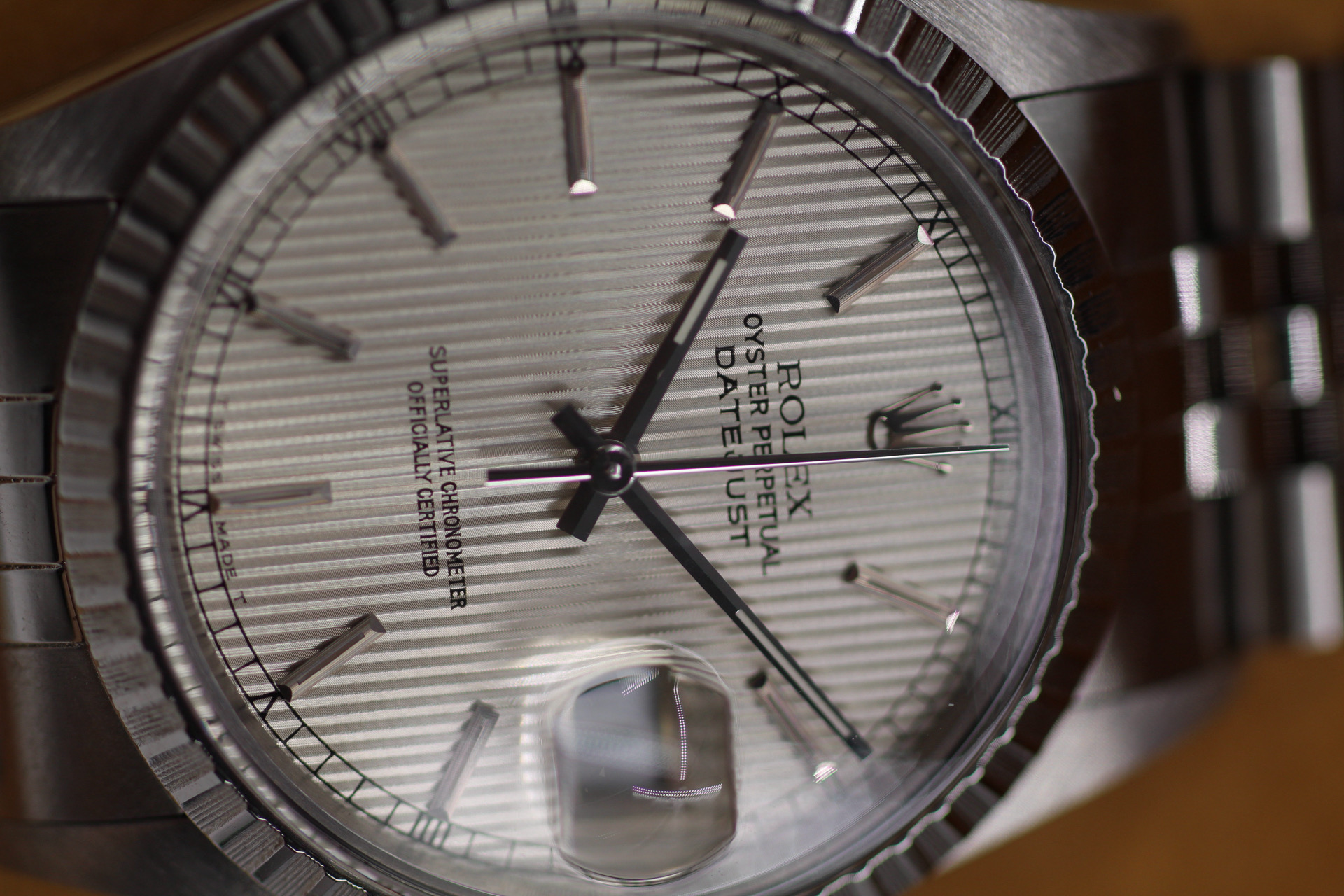 Rolex Datejust Silver Tapestry 36mm 16030